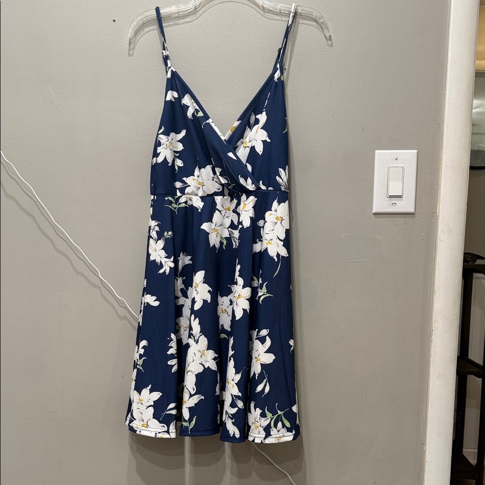 SHEIN Navy Floral Mini Dress